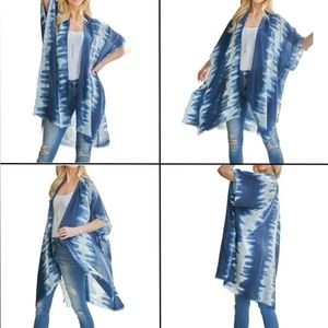 #458 🛑OS Boho Tie Dye Open Front Kimono Cover-Up